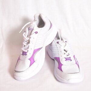 Curves for Women's Walking Shoes White w/ Purple Trim Size 7.5